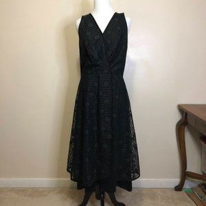 Vintage Mary Martin Florida Black Floral Lace V-Neck Dress (14)